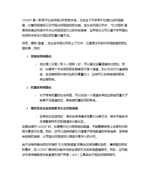 ucinet引力矩阵阈值