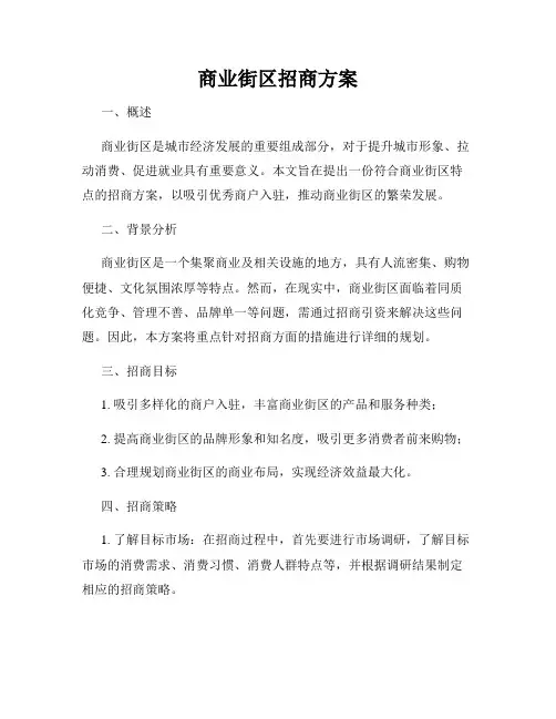 商业街区招商方案