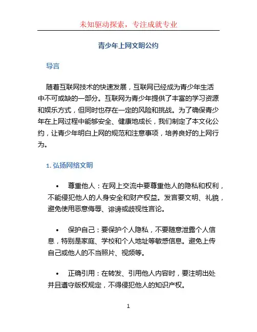 青少年上网文明公约