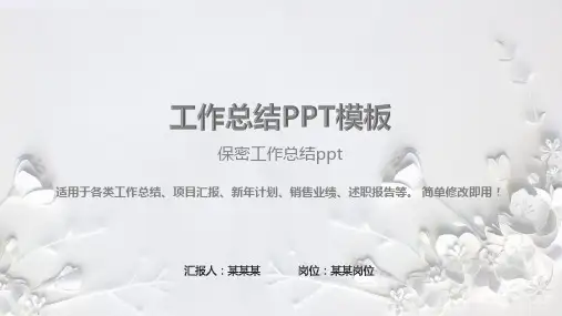 通用PPT-保密工作总结ppt