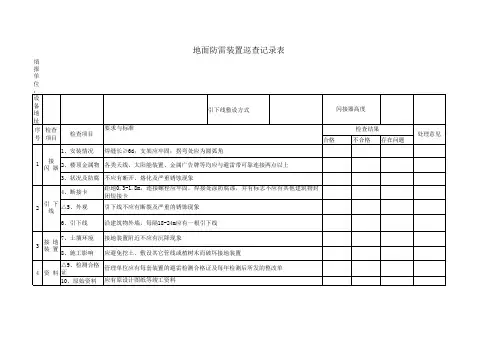 避雷设备巡查记录表表