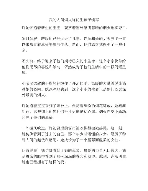 我的人间烟火许沁生孩子续写
