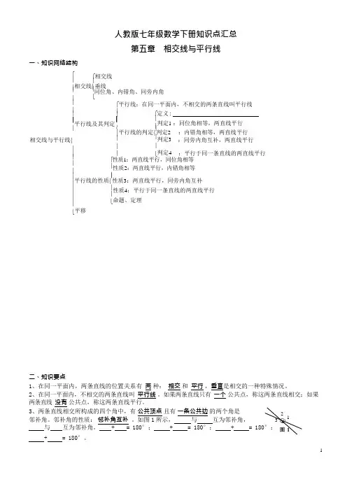 (完整版)最新版人教版七年级数学下册知识点及典型试题汇总——期末总复习,推荐文档