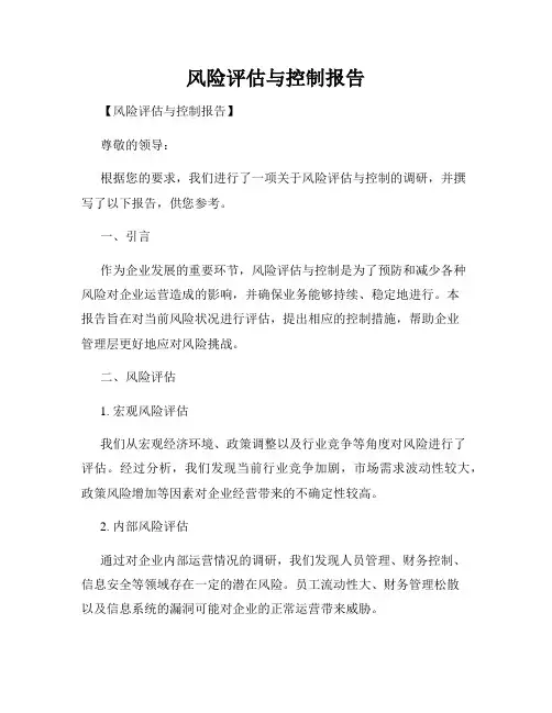 风险评估与控制报告