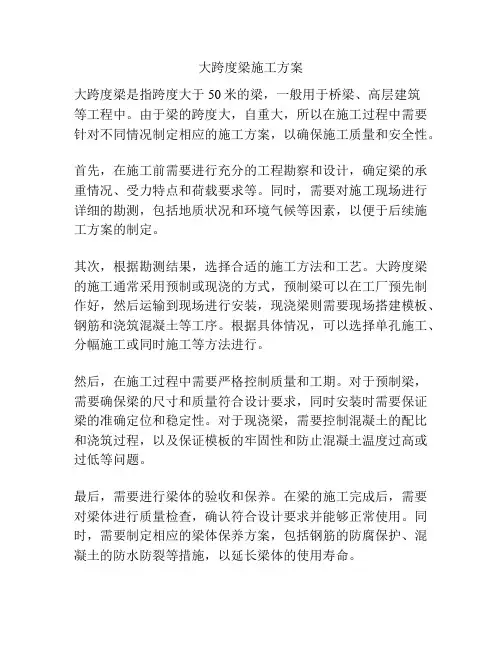 大跨度梁施工方案