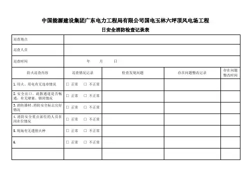 日安全消防检查记录表1