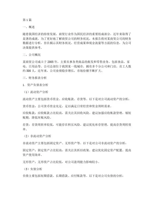 商贸公司财务的分析报告(3篇)