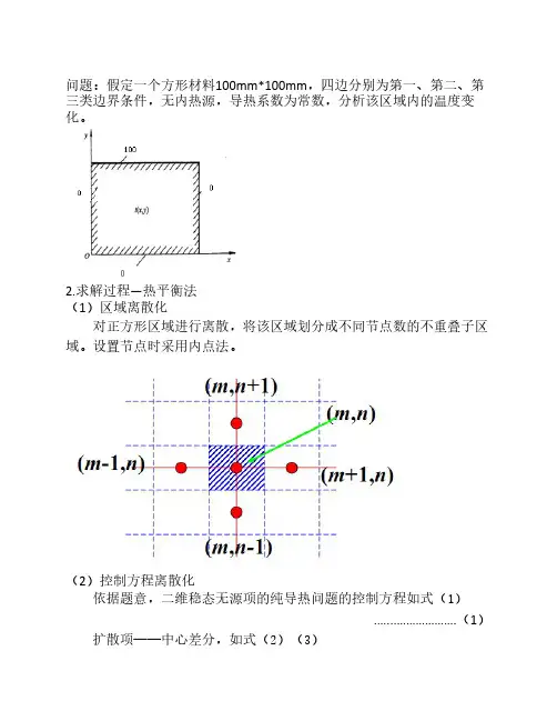 数值传热二维稳态导热问题及程序
