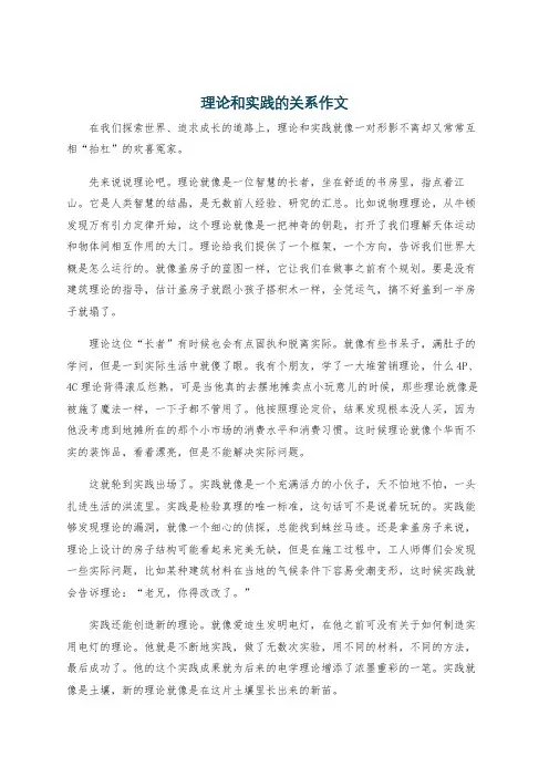 理论和实践的关系作文