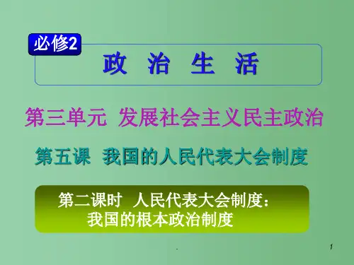 高考政治复习 第3单元第5课第2课时 人民代表大会制度 我国的根本政治制度课件 新人教版必修2