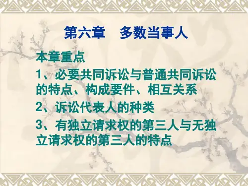 民事诉讼法第六章—多数当事人