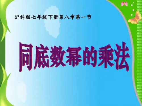 1同底数幂的乘法PPT课件(沪科版)