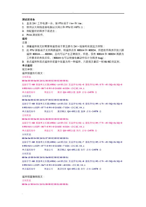104规约测试文档(详细实用)