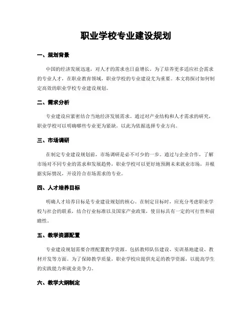 职业学校专业建设规划