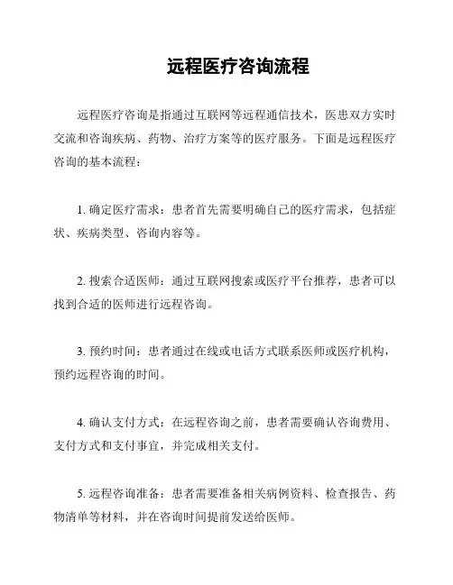 远程医疗咨询流程