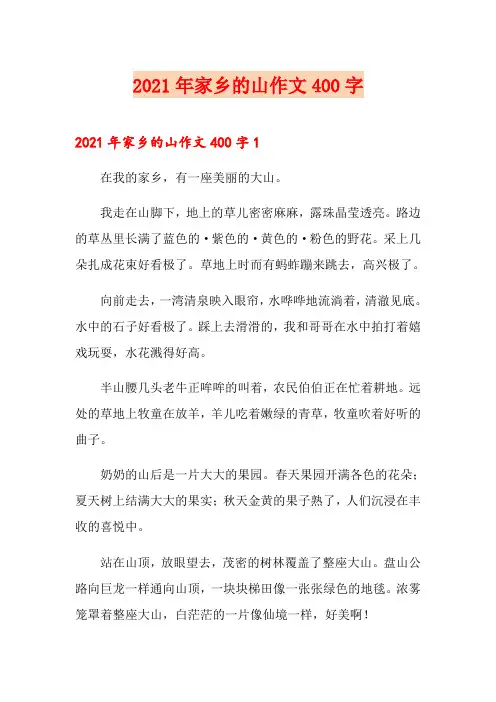 2021年家乡的山作文400字
