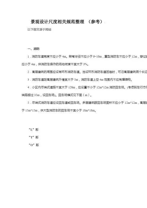 室外工程设计尺度相关规定
