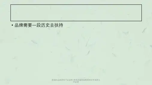 终端的品牌原来可以这样-终端店铺营销管理培训专家舒立平老师课件