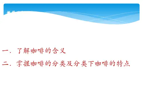 咖啡饮品的种类PPT课件