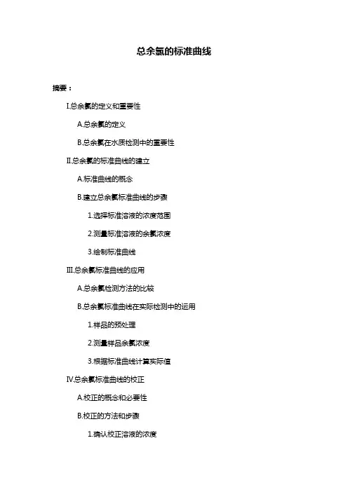 总余氯的标准曲线
