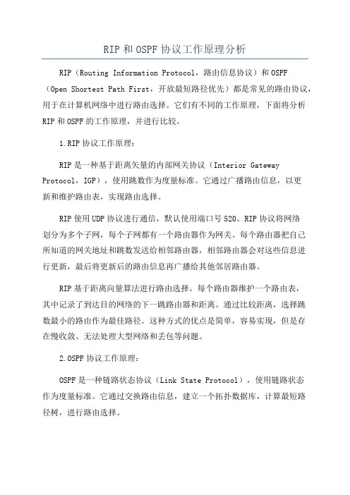 RIP和OSPF协议工作原理分析