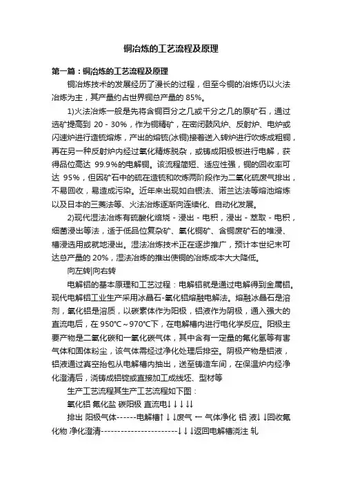 铜冶炼的工艺流程及原理