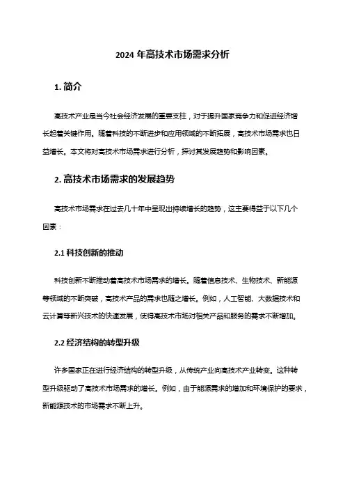 2024年高技术市场需求分析