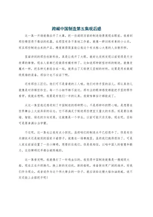 跨越中国制造第五集观后感