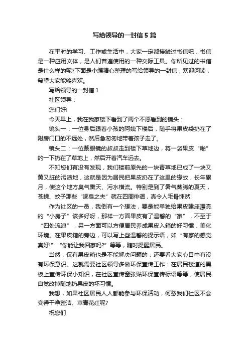 写给领导的一封信5篇