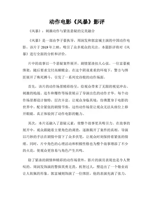 动作电影《风暴》影评