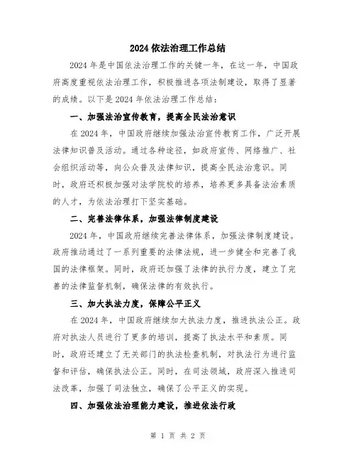 2024依法治理工作总结