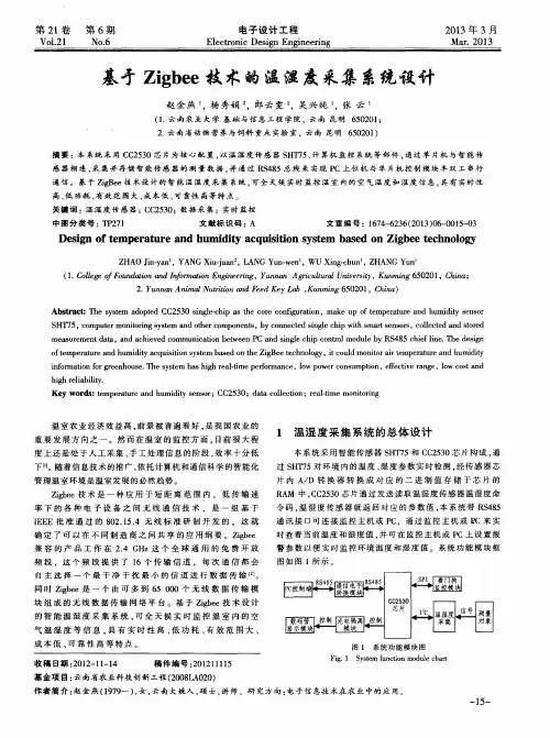 基于Zigbee技术的温湿度采集系统设计