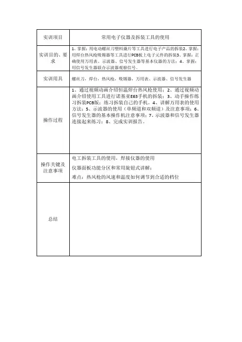 电子整机装配与调试