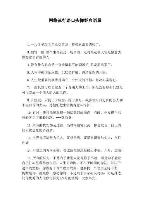 网络流行语口头禅经典语录