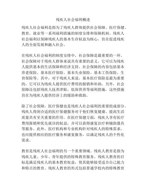 残疾人社会福利概述