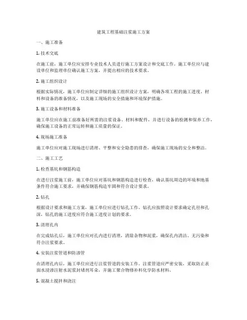 建筑工程基础注浆施工方案