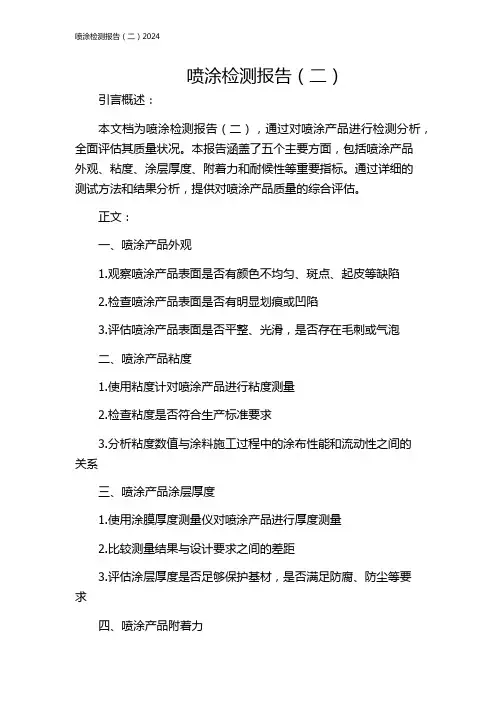 喷涂检测报告(二)2024