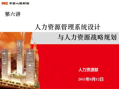 第六讲人力资源管理系统设计与人力资源战略规划PPT课件