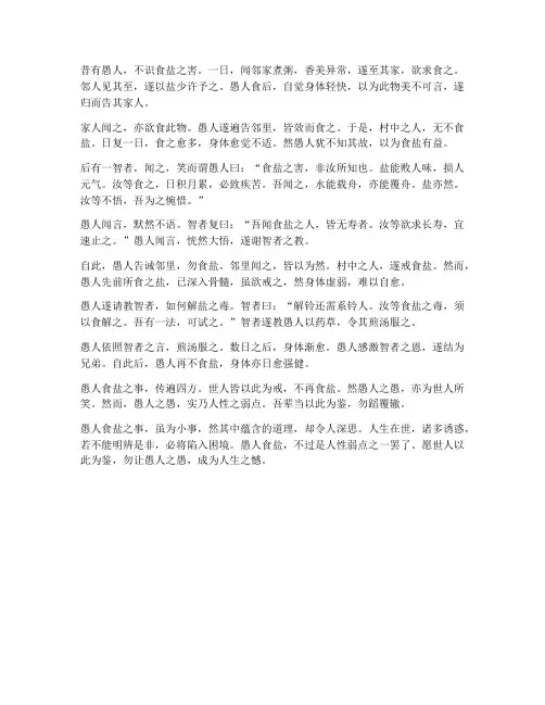 愚人食盐文言文翻译具