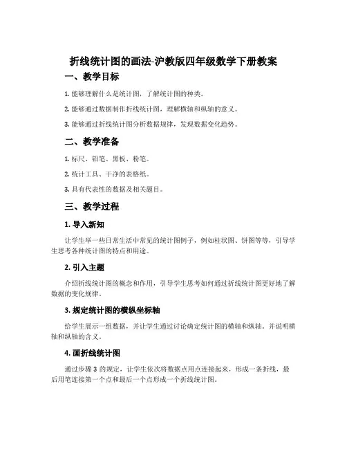 折线统计图的画法-沪教版四年级数学下册教案