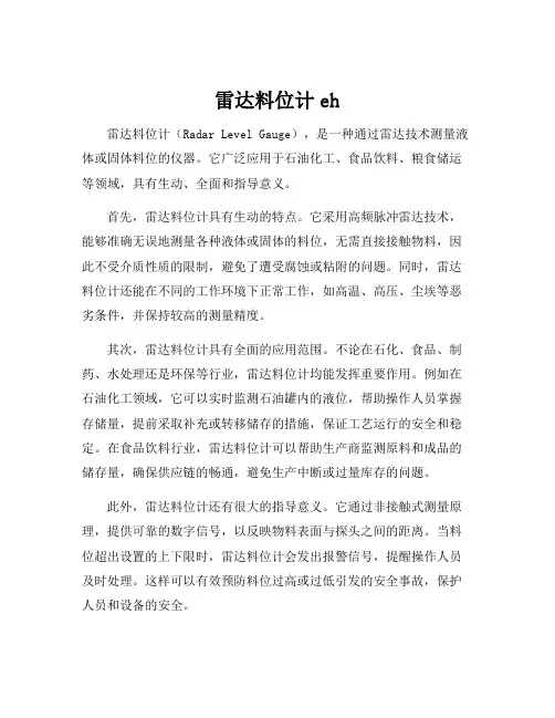 雷达料位计eh