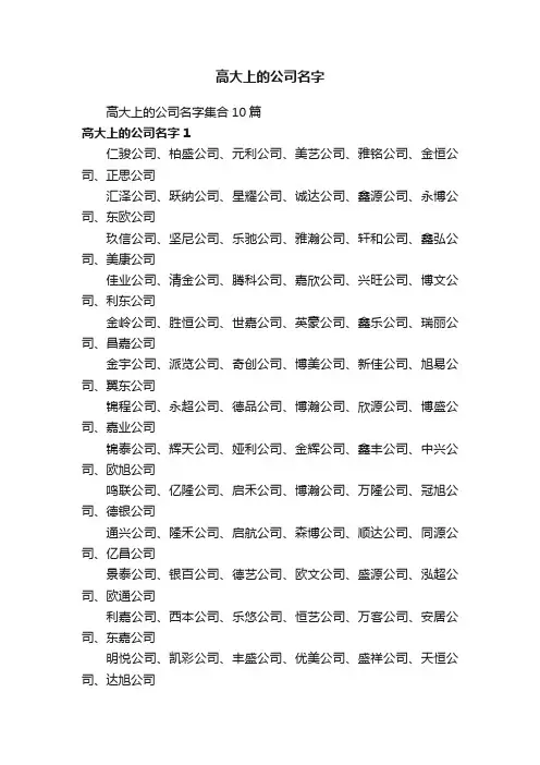 高大上的公司名字