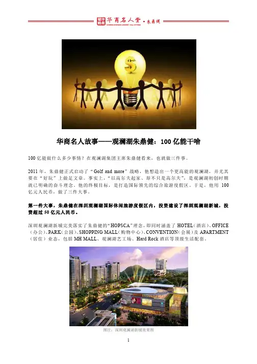 朱鼎健：100亿能干啥