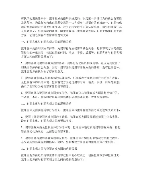 犯罪构成四要件的逻辑关系