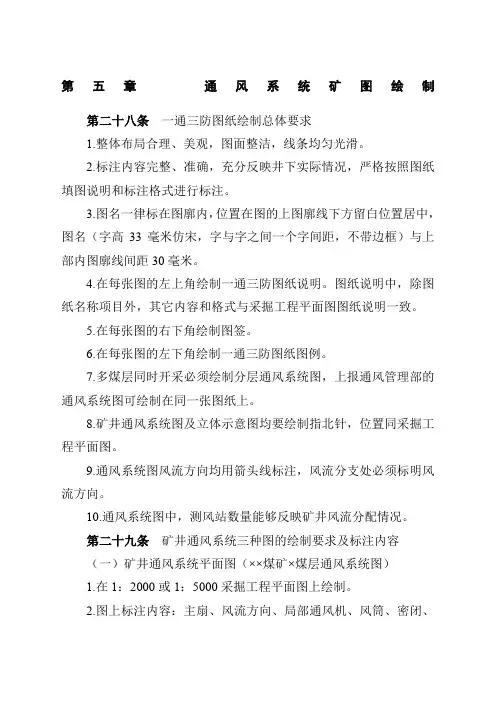 通风系统矿图绘制规范