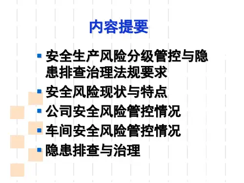 安全风险管控和隐患排查治理专题培训课件