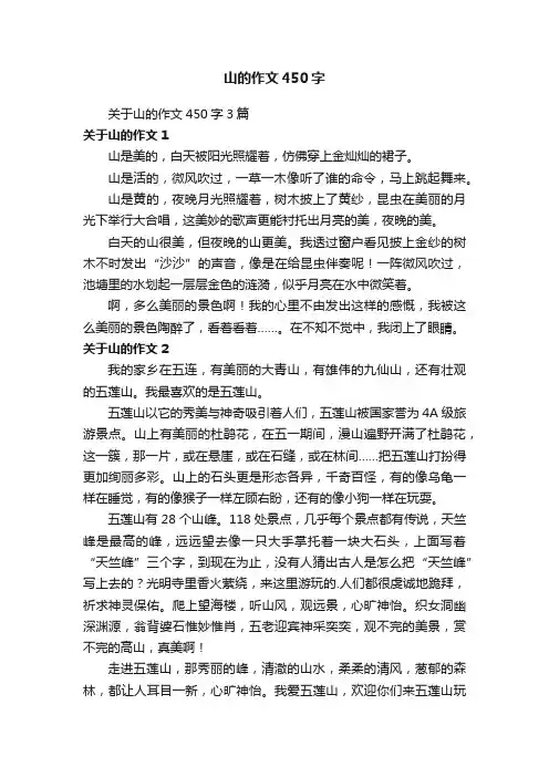 关于山的作文450字3篇