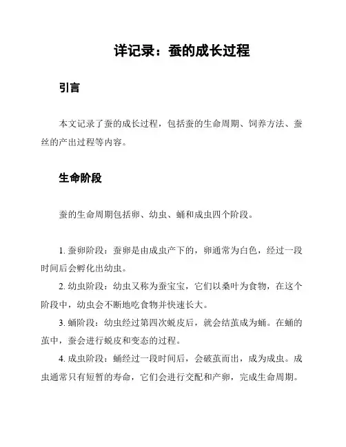 详记录：蚕的成长过程