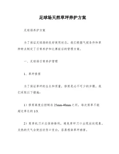 足球场天然草坪养护方案