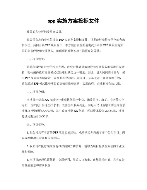 ppp实施方案投标文件